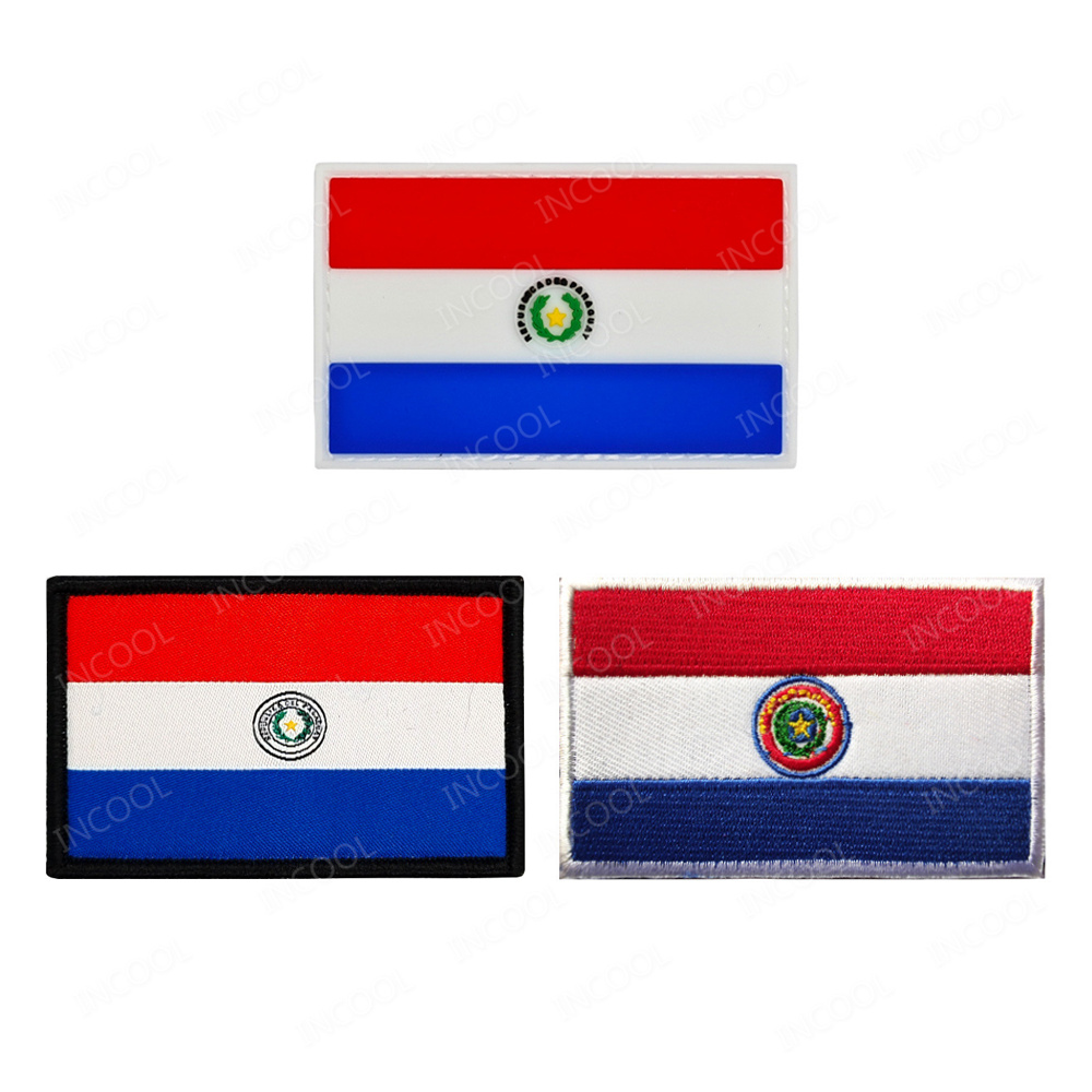 Furoshiki Wrap Cloth - Paraguay Flag Embroidered Patch PVC Rubber