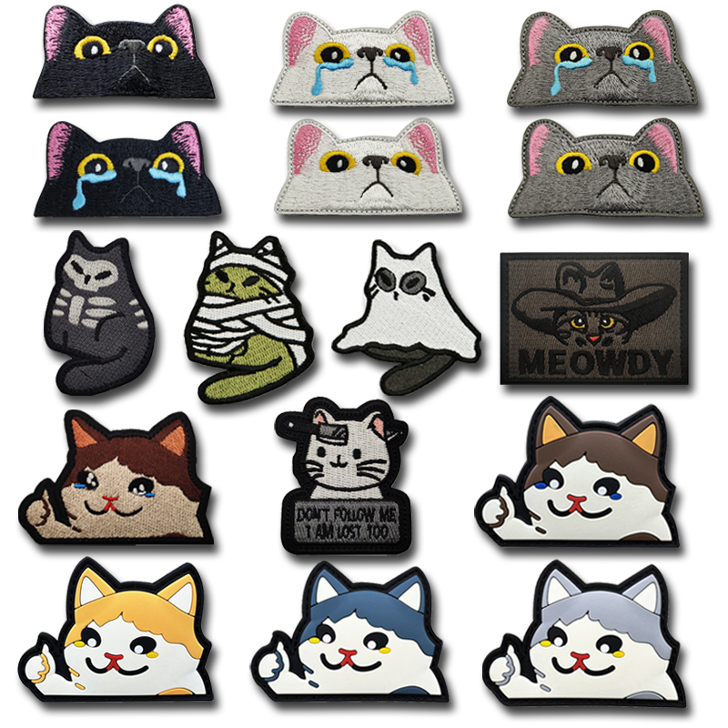 Furoshiki Wrap Cloth - Cartoon Cat embroidery patch mouse luminous