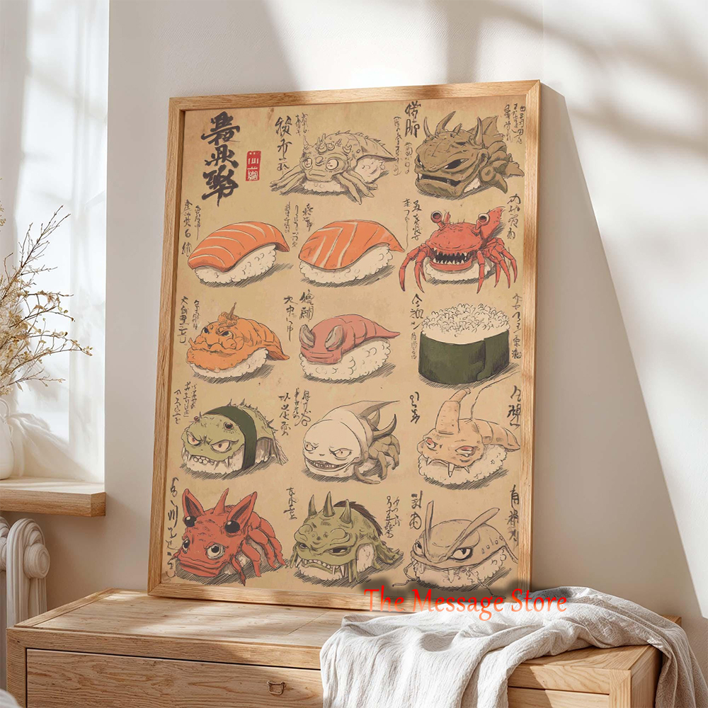 Japanese Sushi Monster Art Yok - Japanese Lifestyle And Food avaliação e preço
