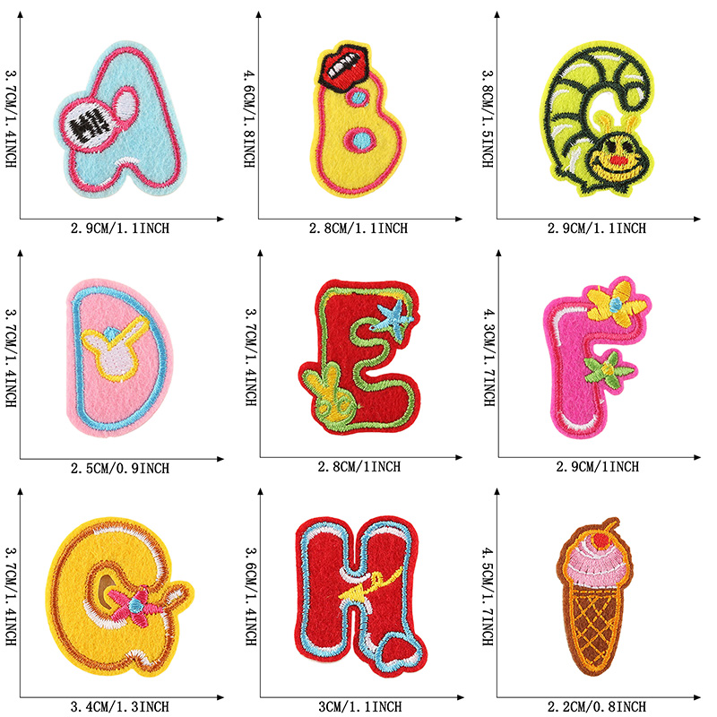26pcs/Bulk Sets Letter Patch A - Furoshiki Wrap Cloth avaliação e preço
