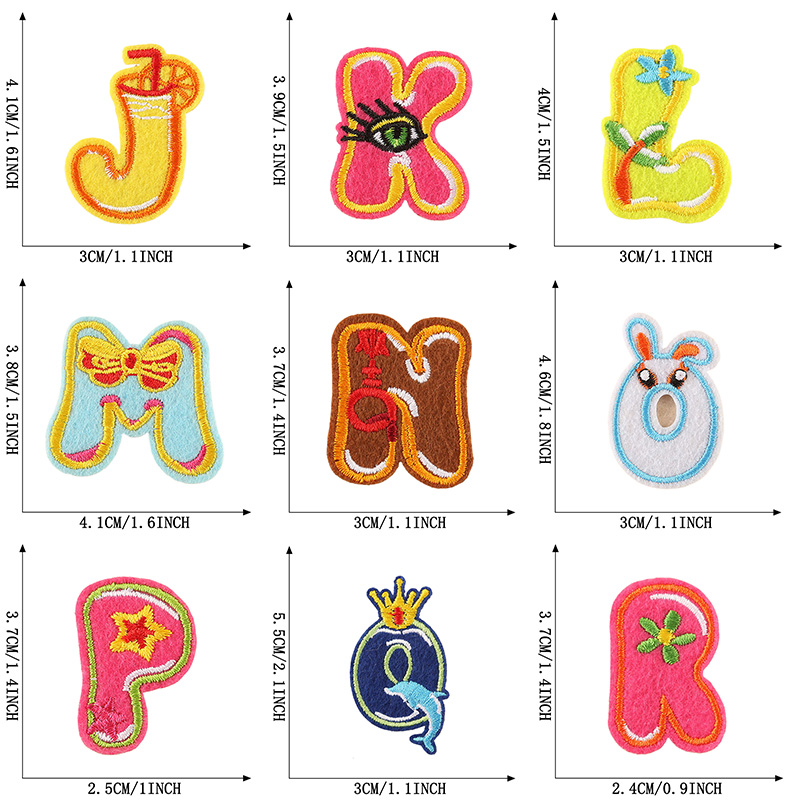 26pcs/Bulk Sets Letter Patch A - Furoshiki Wrap Cloth avaliação e preço