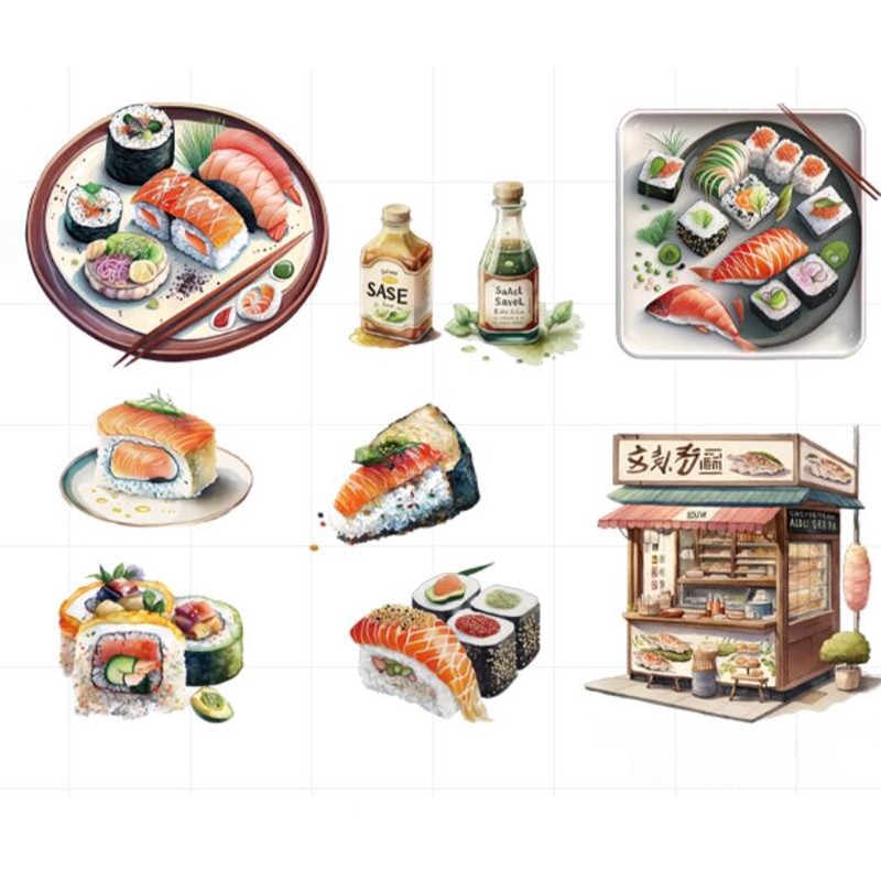 Japanese Food Sushi Sticker 3D - Japanese Lifestyle And Food avaliação e preço