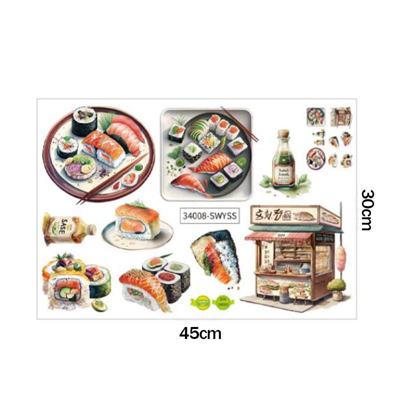 Japanese Food Sushi Sticker 3D - Japanese Lifestyle And Food avaliação e preço